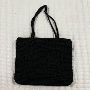 Elegant Black Crochet Women's Bag